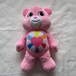 Care Bears Cheer Bear - Pink with Rainbow Heart Emblem 12"